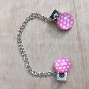 Sweater Shawl Scarf Clip Pink Polka Dots